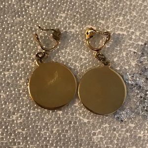 Vintage Monogramable Gold Disc Earrings